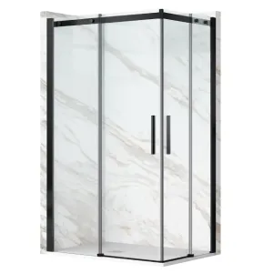 KABINA PRYSZNICOWA ROZSUWANA RIO 80X100 CM CZARNA TRANSPARENTNA 