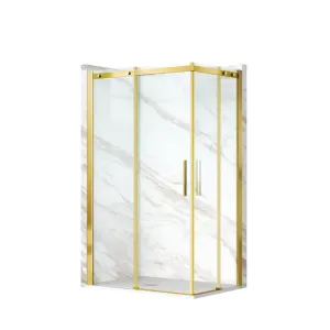 BALNEO KABINA PRYSZNICOWA ROZSUWANA RIO 80X80 CM ZŁOTA TRANSPARENTNA 