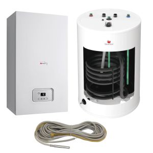 SAUNIER DUVAL PAKIET KOCIOŁ JEDNOFUNKCYJNY THELIA CONDENS AS 30-A 30 KW + ZASOBNIK C.W.U. 120L FE 120/6 BM + CZUJNIK NTC 0010019699