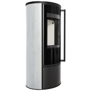KRATKI PRO PIEC STALOWY ERIK FI 150 5,5 KW OZDOBNA CERAMIKA AKUMULACYJNA WHITE NATURAL