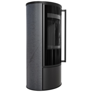 KRATKI PRO PIEC STALOWY ERIK FI 150 5,5 KW OZDOBNA CERAMIKA AKUMULACYJNA GRAFITE SATIN CZARNE WYŁOŻENIE