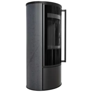 KRATKI PRO PIEC STALOWY ERIK FI 150 5,5 KW OZDOBNA CERAMIKA AKUMULACYJNA GRAFITE SATIN CZARNE WYŁOŻENIE