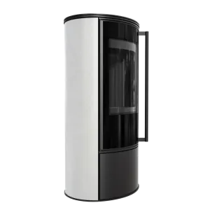KRATKI PRO PIEC STALOWY ERIK FI 150 5,5 KW OZDOBNA CERAMIKA AKUMULACYJNA WHITE SATIN CZARNE WYŁOŻENIE