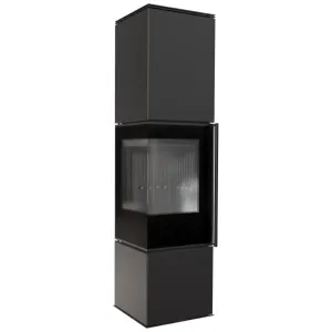 KRATKI PRO PIEC STALOWY REN/L LEWY CZARNE WYŁOŻENIE FI 150 7 KW Z DOMYKANIEM