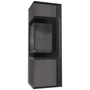 KRATKI PRO PIEC STALOWY KOZA TORA/S 8 KW FI 150 SPIEK NATURALI PIETRA DI SAVOIA ANTRANCITE BOCCIARDATA CZARNE WYŁOŻENIE Z DOMYKANIEM