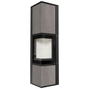 KRATKI PROPIEC STALOWY KOZA TORA/L 8 KW FI 150 SPIEK NATURALI PIETRA DI SAVOIA GRIGIA BOCCIARDATA Z DOMYKANIEM