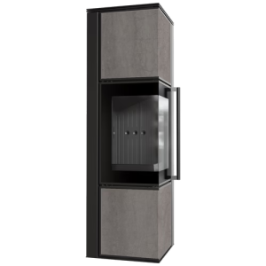 KRATKI PRO PIEC STALOWY KOZA TORA/M 8 KW FI 150 SPIEK NATURALI PIETRA DI SAVOIA GRIGIA BOCCIARDATA CZARNE WYŁOŻENIE