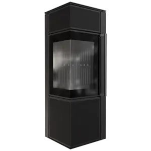 KRATKI PRO PIEC STALOWY KOZA TORA/S 8 KW FI 150 SPIEK NERO ASSOLUTO CZARNE WYŁOŻENIE Z DOMYKANIEM