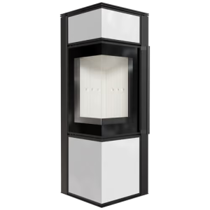 KRATKI PRO PIEC STALOWY KOZA TORA/S 8 KW FI 150 BIAŁY PANEL SZKLANY