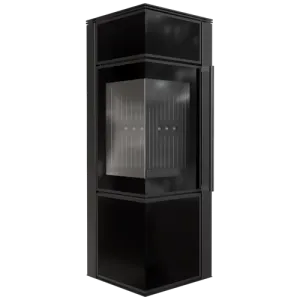 KRATKI PRO PIEC STALOWY KOZA TORA/S 8 KW FI 150 CZARNY PANEL SZKLANY