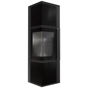 KRATKI PRO PIEC STALOWY KOZA TORA/M 8 KW FI 150 CZARNY PANEL SZKLANY CZARNE WYŁOŻENIE