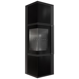 KRATKI PRO PIEC STALOWY KOZA TORA/M 8 KW FI 150 CZARNY PANEL SZKLANY Z DOMYKANIEM