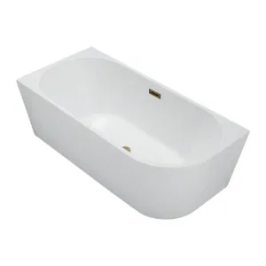 BALNEO WANNA WOLNOSTOJĄCA NAROŻNA LEWA AVOLA BIAŁA Z POKRYWKĄ GOLD 160X75 CM