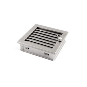 KRATKA KOMINKOWA MODERN Z ŻALUZJĄ INOX 20x20CM 