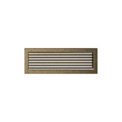 KRATKI KRATKA KOMINKOWA PROSTOKĄTNA CZARNO-ZŁOTA Z ŻALUZJĄ 170X490 MM