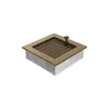 KRATKI KRATKA KOMINKOWA PROSTOKĄTNA CZARNO-ZŁOTA Z ŻALUZJĄ 170X170 MM
