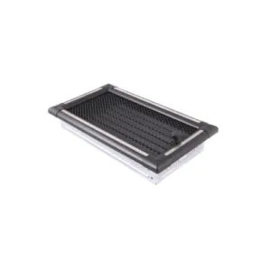 KRATKA KOMINKOWA EXCLUSIVE Z ŻALUZJĄ 16x16CM GRAFIT INOX 