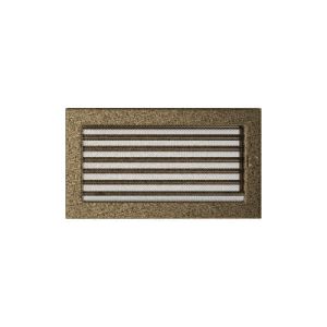 KRATKI KRATKA KOMINKOWA PROSTOKĄTNA CZARNO-ZŁOTA Z ŻALUZJĄ 170X300 MM