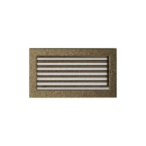 KRATKI KRATKA KOMINKOWA PROSTOKĄTNA CZARNO-ZŁOTA Z ŻALUZJĄ 170X300 MM