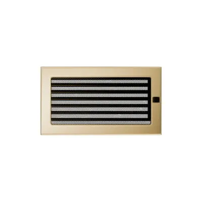 KRATKI KRATKA KOMINKOWA PROSTOKĄTNA POZŁACANA Z ŻALUZJĄ 170X300 MM