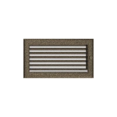 KRATKI KRATKA KOMINKOWA OSKAR CZARNO-ZŁOTA Z ŻALUZJĄ 170X300 MM