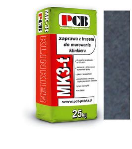 PCB ZAPRAWA MURARSKA Z TRASEM DO KLINKIERU MK-3t 25KG CIEMNOSZARA