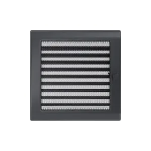 KRATKI KRATKA KOMINKOWA PROSTOKĄTNA GRAFITOWA Z ŻALUZJĄ 220X220 MM