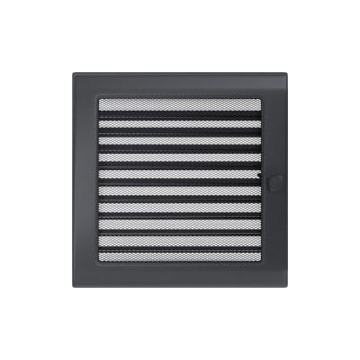 KRATKI KRATKA KOMINKOWA PROSTOKĄTNA GRAFITOWA Z ŻALUZJĄ 220X220 MM