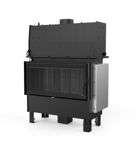 DEFRO HOME WKŁAD KOMINKOWY STALOWY RIVA L SHORT 22kW CZARNY CERAMITON