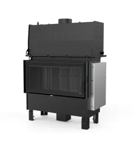 DEFRO HOME WKŁAD KOMINKOWY STALOWY RIVA L SHORT 22kW CZARNY CERAMITON