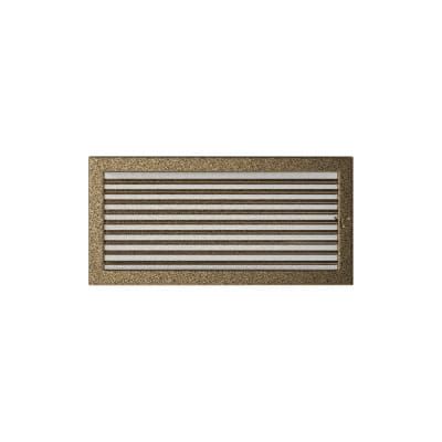 KRATKI KRATKA KOMINKOWA PROSTOKĄTNA CZARNO-ZŁOTA Z ŻALUZJĄ 220X450 MM