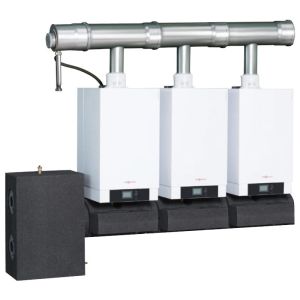 VIESSMANN KASKADA 3X VITODENS 200-W O ŁĄCZNEJ MOCY 147 KW Z RAMĄ MONTAŻOWĄ ŚCIENNĄ B2HAI55