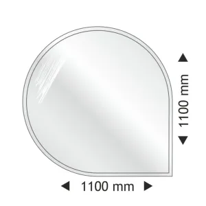 PODSTAWA SZKLANA OKRĄGŁA-NAROŻNA O WYMIARACH 1100x1100 MM PARKANEX