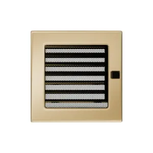 KRATKI KRATKA KOMINKOWA PROSTOKĄTNA POZŁACANA Z ŻALUZJĄ 170X170 MM