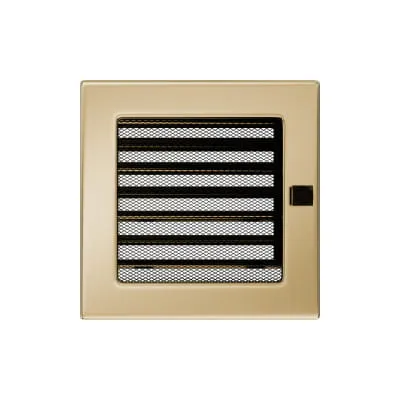 KRATKI KRATKA KOMINKOWA PROSTOKĄTNA POZŁACANA Z ŻALUZJĄ 170X170 MM