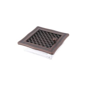 KRATKA KOMINKOWA DECO Z ŻALUZJĄ MIEDZIANA PATYNA 16x16CM 