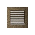 KRATKI KRATKA KOMINKOWA PROSTOKĄTNA CZARNO-ZŁOTA Z ŻALUZJĄ 170X170 MM