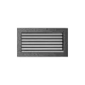 KRATKI KRATKA KOMINKOWA PROSTOKĄTNA CZARNO-SREBRNA Z ŻALUZJĄ 170X300 MM