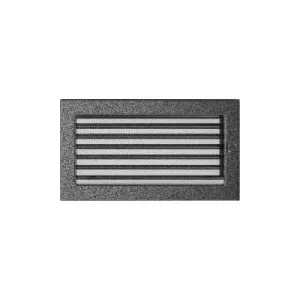 KRATKI KRATKA KOMINKOWA PROSTOKĄTNA CZARNO-SREBRNA Z ŻALUZJĄ 170X300 MM