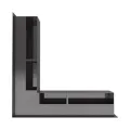 KRATKI KRATKA KOMINKOWA LUFT SF NAROŻNA LEWA CZARNA 766X547X90 MM