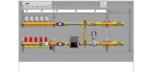 HERZ COMPACT FLOOR Z ROZDZIELACZEM GRZEJNIKOWYM 2 OBWODY, Z ELEKTRONICZNYMI KOMPONENTAMI W ZESTAWIE Z POMPĄ ELEKTRONICZNĄ, PODŁĄCZENIE Z PRAWEJ STRONY 6 OBWODÓW - 3 E533 06