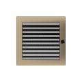 KRATKI KRATKA KOMINKOWA PROSTOKĄTNA ZŁOTO GALWANICZNE Z ŻALUZJĄ 220X220 MM