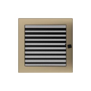 KRATKI KRATKA KOMINKOWA PROSTOKĄTNA ZŁOTO GALWANICZNE Z ŻALUZJĄ 220X220 MM