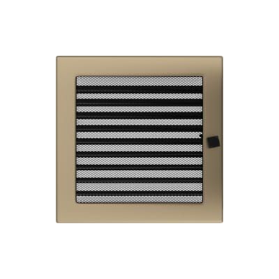 KRATKI KRATKA KOMINKOWA PROSTOKĄTNA ZŁOTO GALWANICZNE Z ŻALUZJĄ 220X220 MM