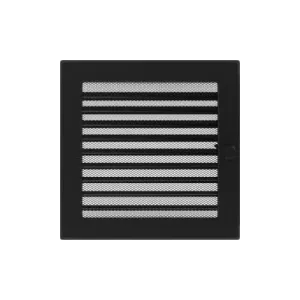 KRATKI KRATKA KOMINKOWA PROSTOKĄTNA CZARNA Z ŻALUZJĄ 220X220 MM