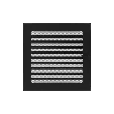 KRATKI KRATKA KOMINKOWA PROSTOKĄTNA CZARNA Z ŻALUZJĄ 220X220 MM
