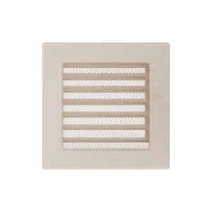 KRATKI KRATKA KOMINKOWA PROSTOKĄTNA KREMOWA Z ŻALUZJĄ 170X170 MM